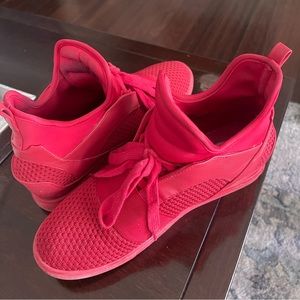 Red sneakers wedges